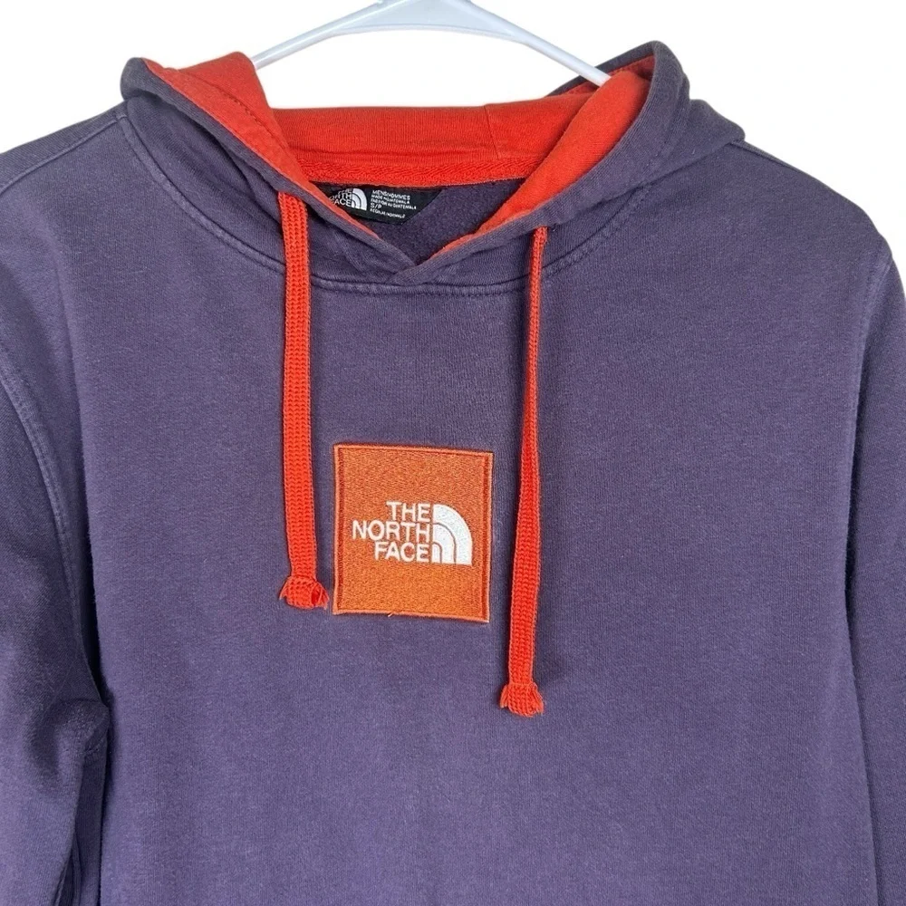 The North Face Men's Box Logo Pullover Hoodie Size Small Purple Orange